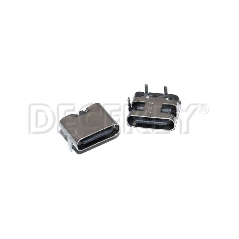 10Pcs 2 Pin USB 3.1 Type-C Female Power Jack Dock Micro USB Type C Connector Socket for Mobile Phone Charging Port