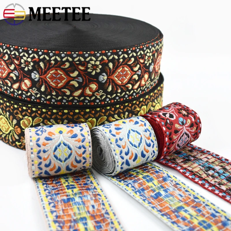 

5/10/20Yards 5cm Jacquard Webbing Strap Belt Sling Bias Binding Band Garment Decorative Braid Ribbon Crafts Sewing Accessories