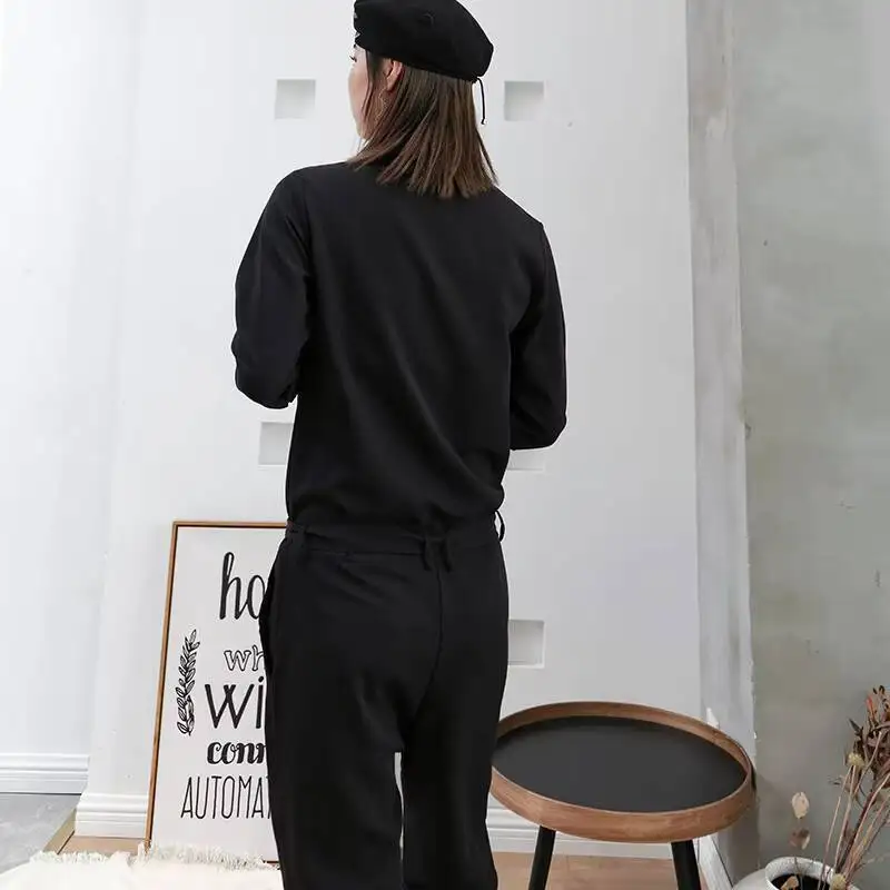 여성용 작업복 봄, 가을 새로운 야마모토 스타일 패션 트렌드 슬림 레트로 대형 멜빵