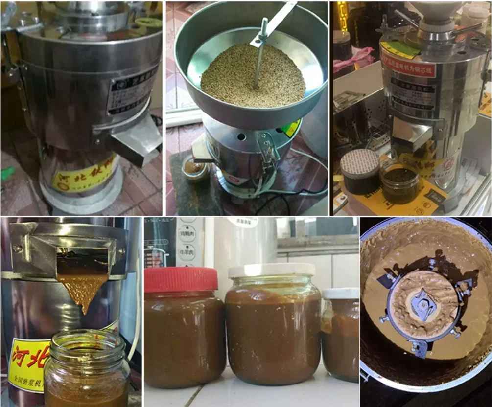 Commercial Use Peanut Butter Machine 1.1kw 110V 220V Seasum Butter Maker Nuts Butter Making Machine Sauce Paste Grinder