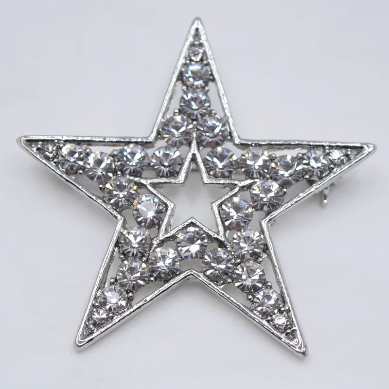 

12 шт./лот, оптовая продажа, модная брошь со стразами, пентаграмма, звезда, булавка, броши, ювелирные изделия, подарок C101779