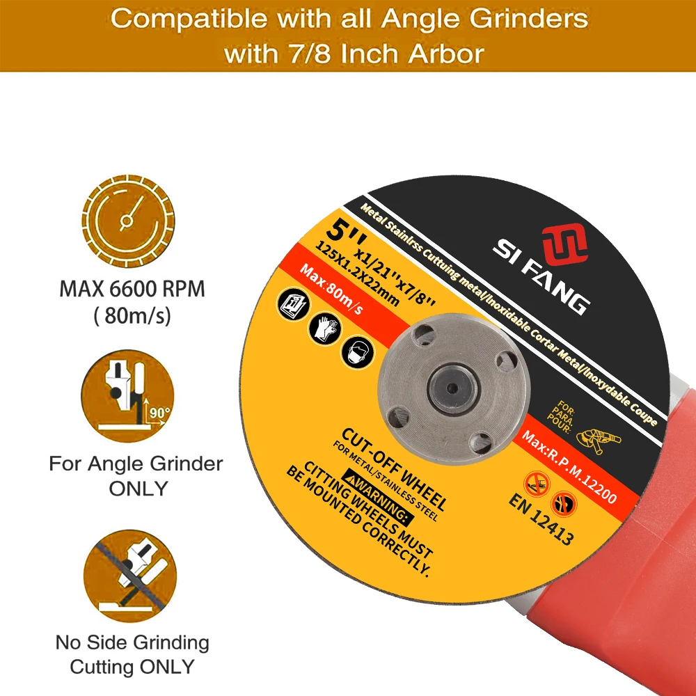 Imagem -03 - Angular Grinder Saw Blade Disco de Corte de Metal Disco de Rebolo de Resina Barra de Aço Ferramenta de Corte de Madeira 125 mm