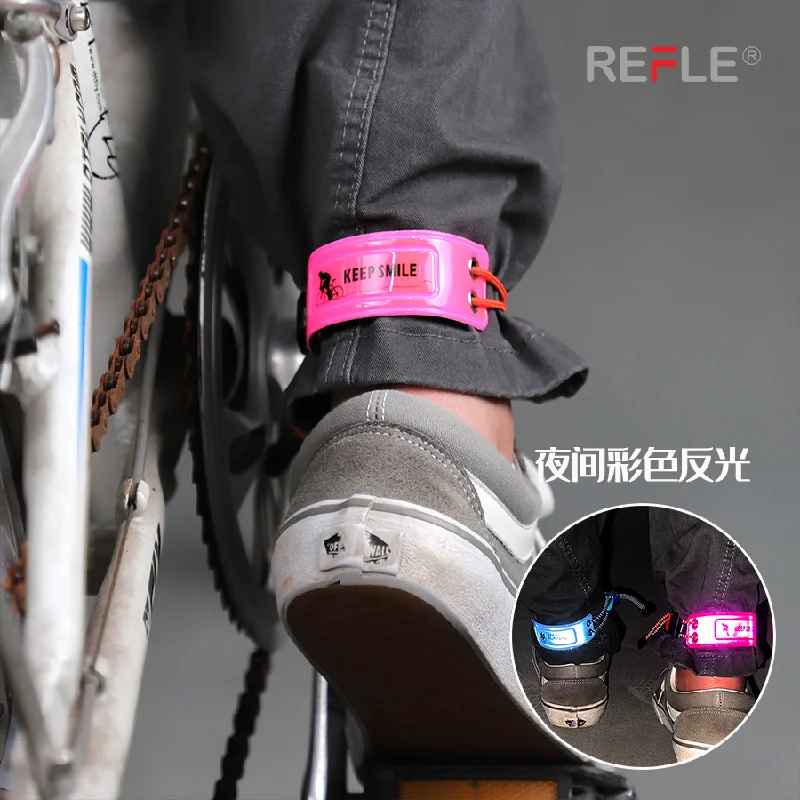 

2025 New Outdoor Bike Cool Reflective Arm Strap Elastic Adjustable Size Reflective Riding Belt With Lights