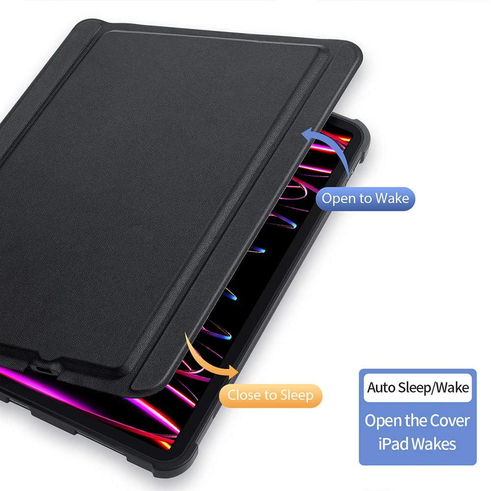 Беспроводная сенсорная клавиатура DUX DUCIS для iPad Pro 12,9, 2018, 2020, 2021, 2022, профессиональная Bluetooth клавиатура, умный кожаный чехол