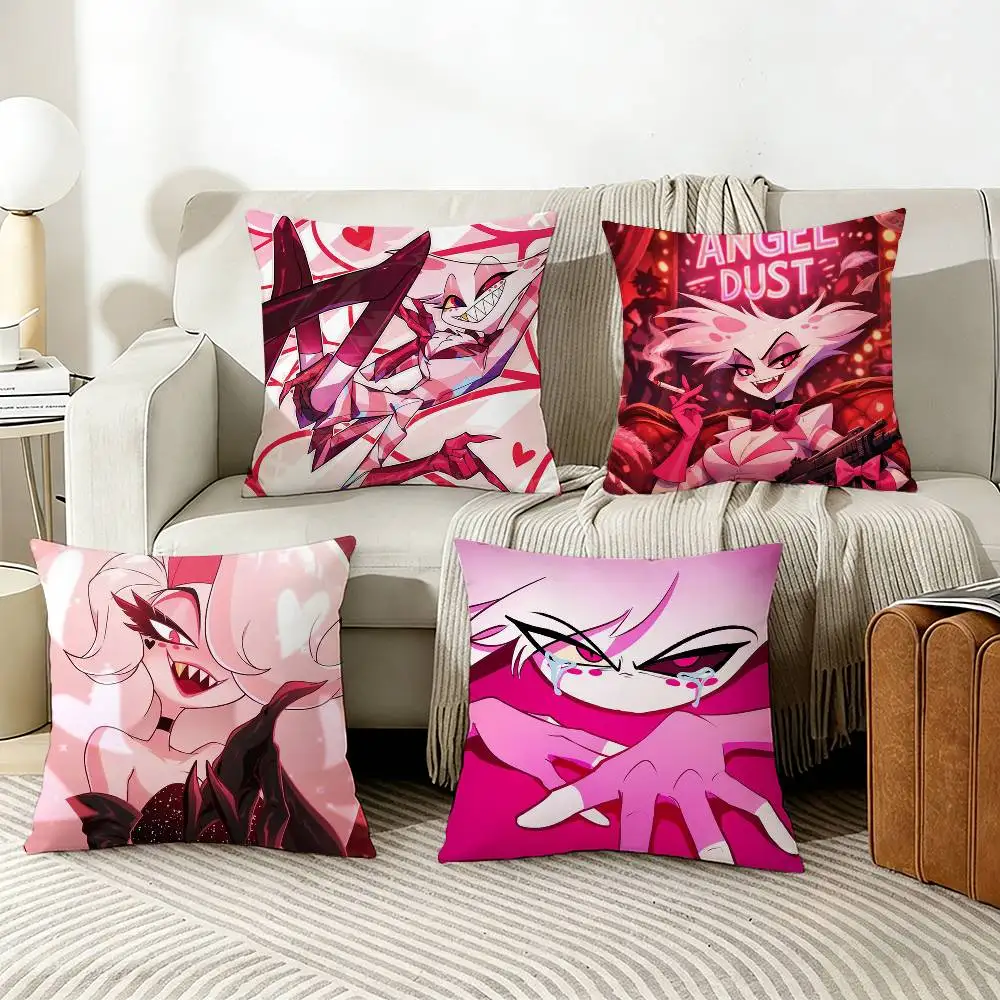 

Angel Dust H-Hazbin H-Hotel Pillow Case Living Room Sofa Cushion Cover Suitable For Home Bedroom Room Decoration