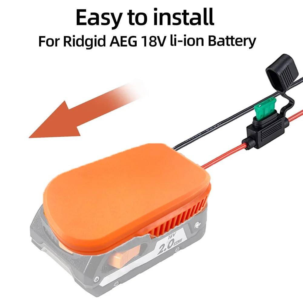 Imagem -03 - Adaptador de Bateria Faça Você Mesmo com Fusível para Ridgid Aeg 18v Hyper Li-ion Bateria Adaptador de Roda de Energia Doca Conector de Alimentação para Ridgid L1815r