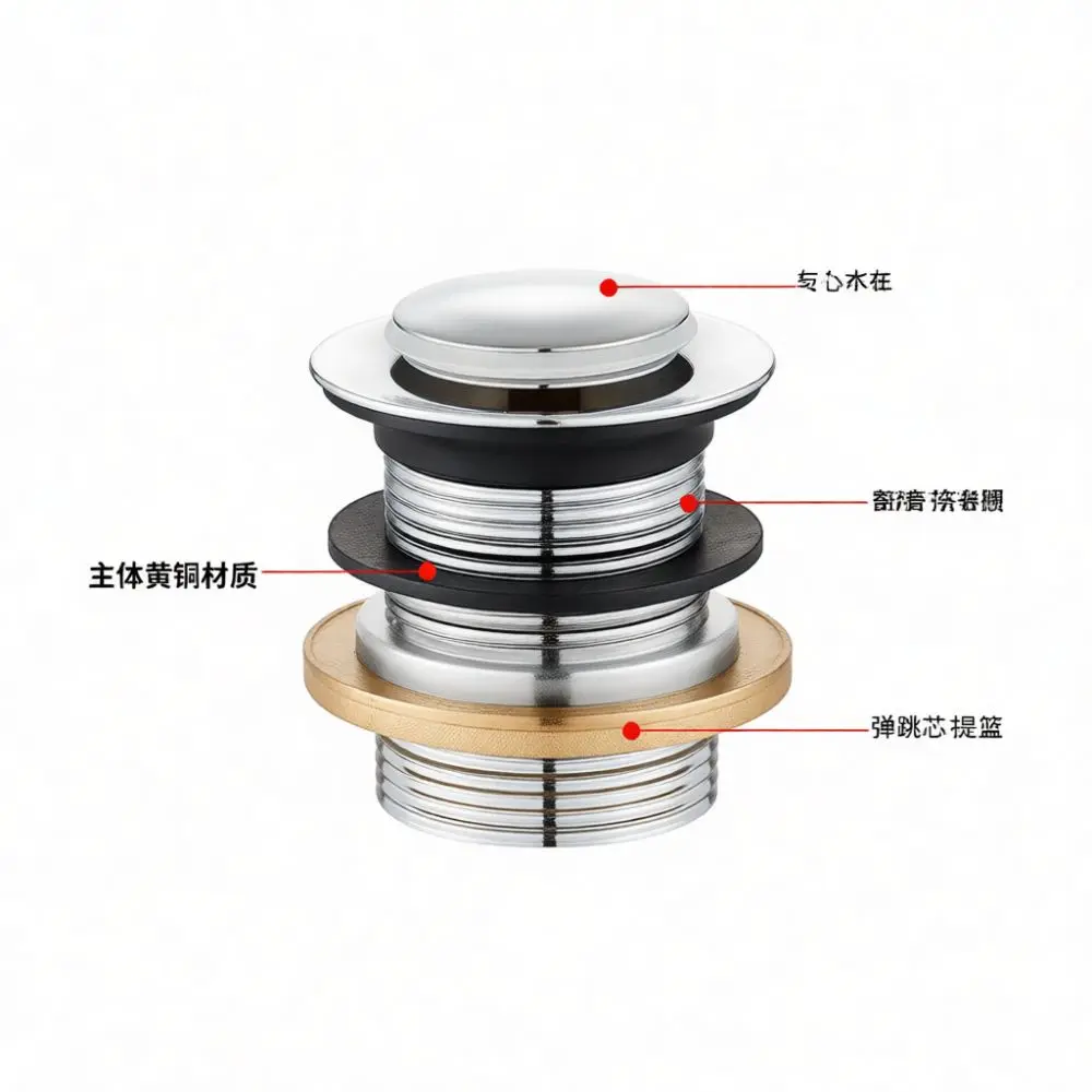 Bathtub Drain Stopper Universal Bounce Core Foot Operated Basin Sewer Filter Sink Strainer Replacement Pop Up Waste Plug