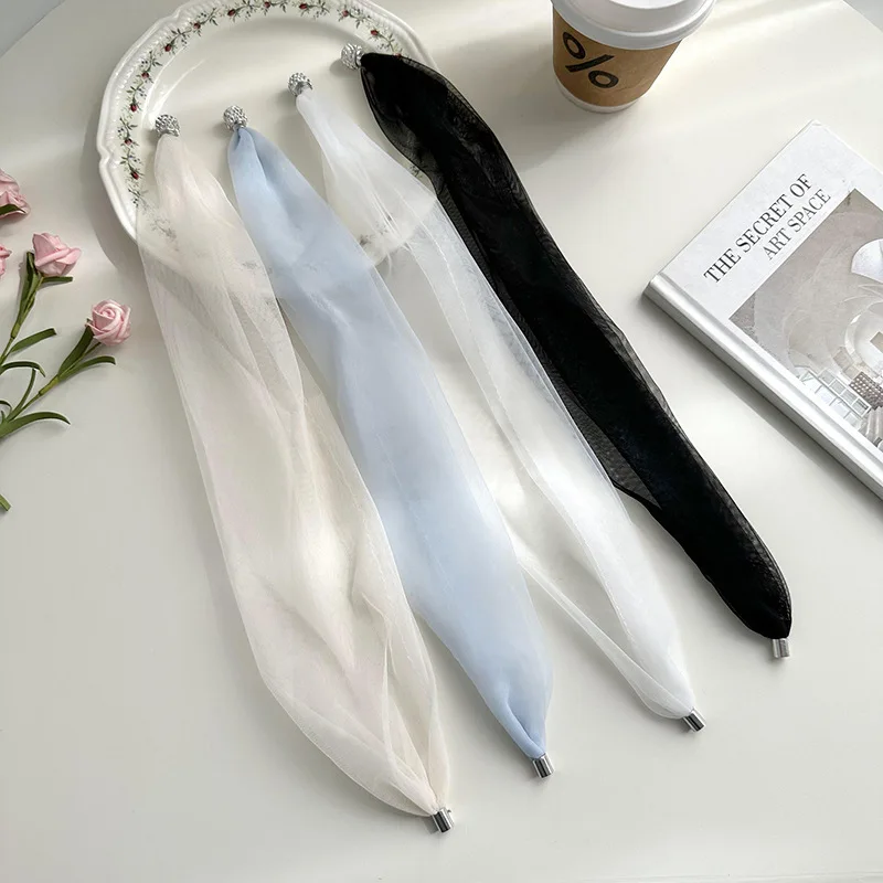 Lace Mesh Choker Scarf for Women, Magnetic Closure Pearl Pendant Summer Neck Scarf, Breathable Decorative Neckerchief