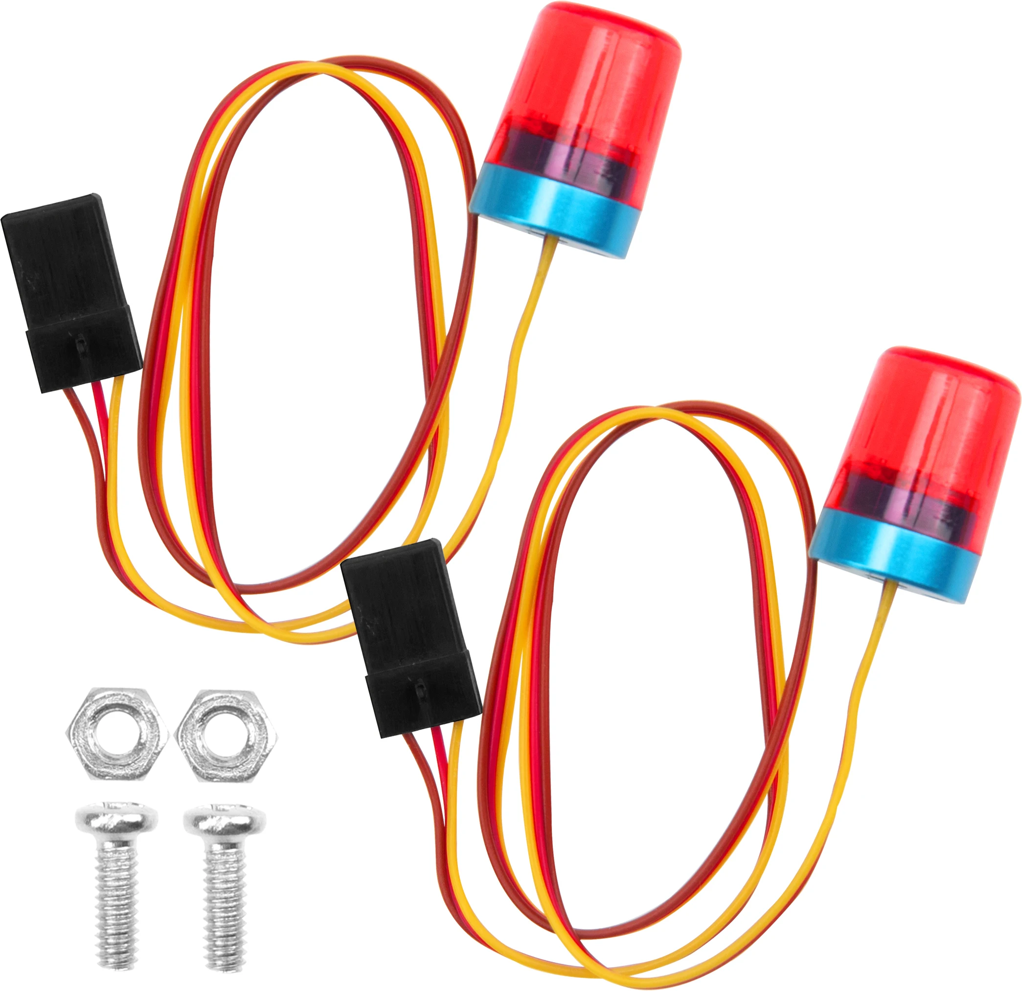 2Pcs Multi-Function RC LED Flash Lights Alarm Lamp Flashing  Beacon Light for 1/10 TRX4 SCX10 RC Crawler 1/14 Tamiya Tractor ﻿