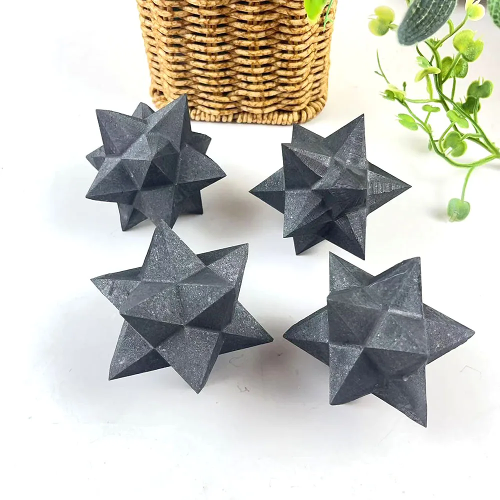 1Pc Natuurlijke Shungite Merkaba Energie Mineraal Quartz Waarzeggerij Healing Spirituele Energie Woondecoratie Collectie Cadeau