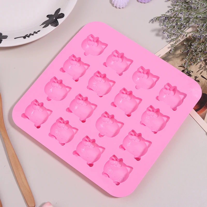 Hello Kitty Ice Grid Mold Steamed Rice Cake Cake Mold Silicone Chocolate Jelly Pudding Mold Handmade Soap Kitchen Accessories