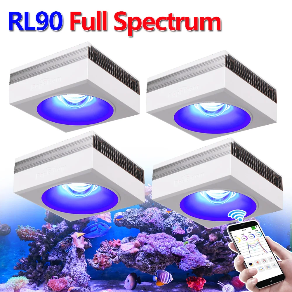 PopBloom-Marine Aquarium LED Lighting Smart Saltwater LED Aquarium Lamp for Reef Coral Fish Tank Lamp,180-240cm,WiFi-App Control