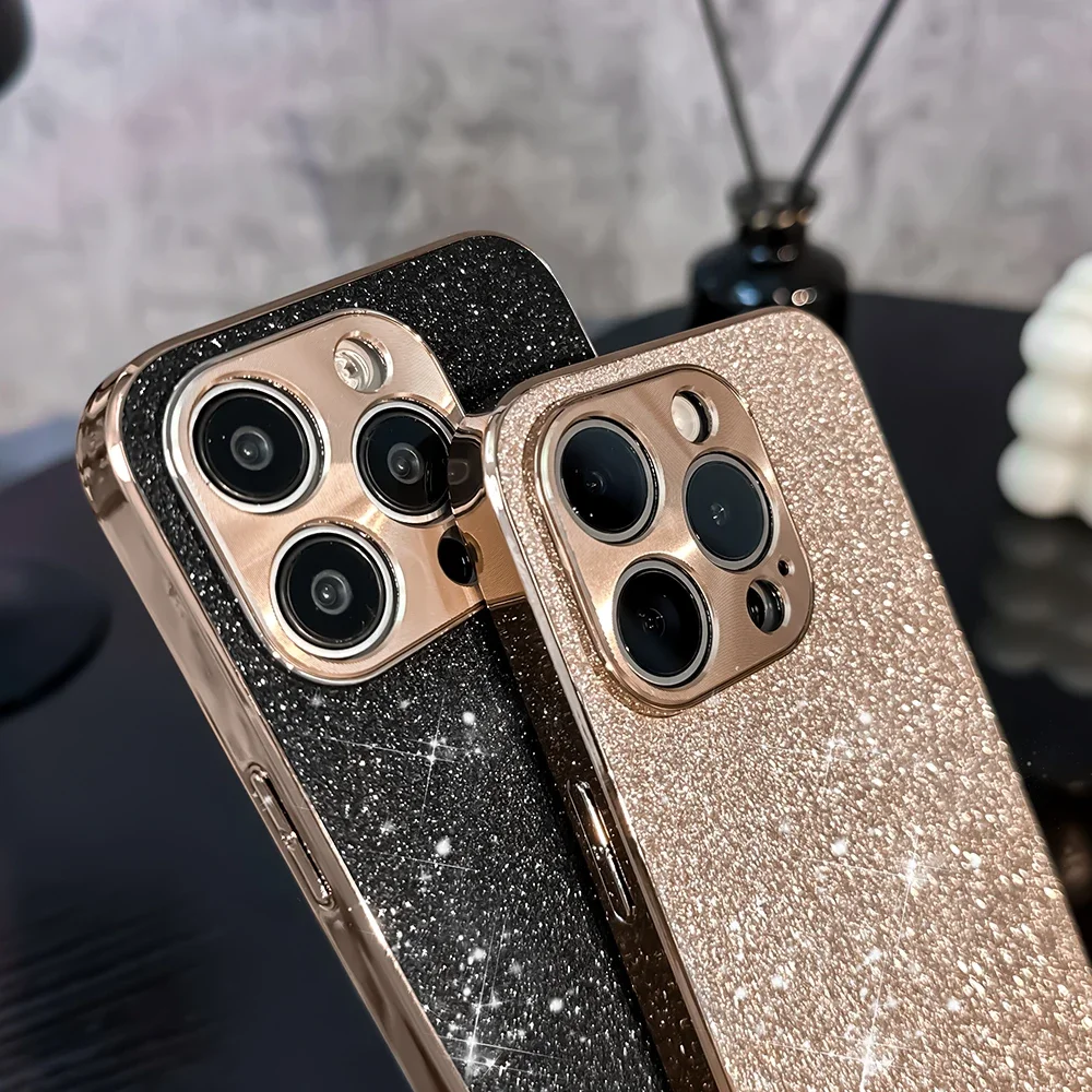 Bling Shiny Diamond Luxury Phone Case for iPhone 15 14 13 ProMax 11 12 Pro Max Plating Glitter Hard Cover for iPhone 14 15 Plus