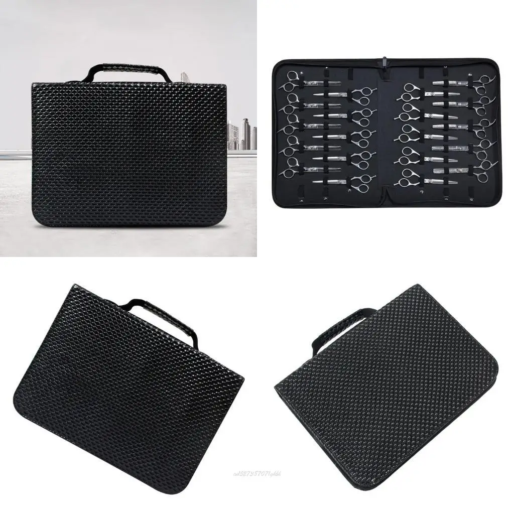 

X5XA Salon Essential Storage Case Professional PU Leather Scissor Holder Barbers