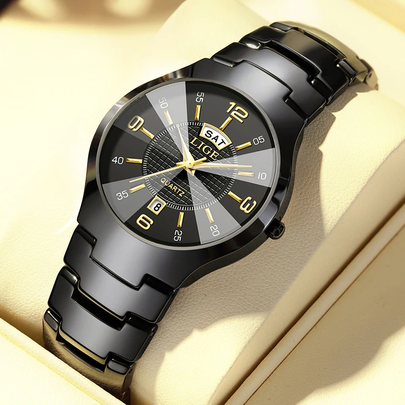 LIGE Quartz Watch For Women Fashion Waterproof Classic Luxury Brand Ladies Watch Stainless Steel Ceramic Watches Reloj Mujer