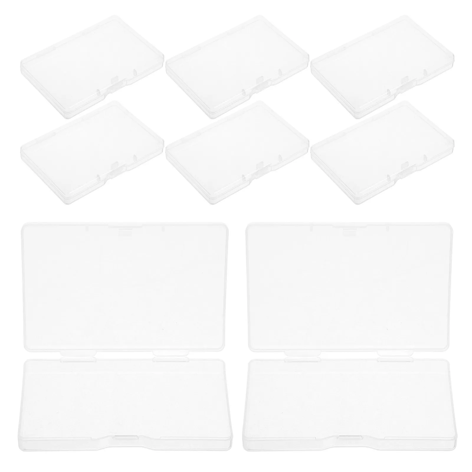 8Pcs Transparent Business Card Holder Plastic Compact Clear Card Storage Box Organizer for Networking Meetings Playing Credit