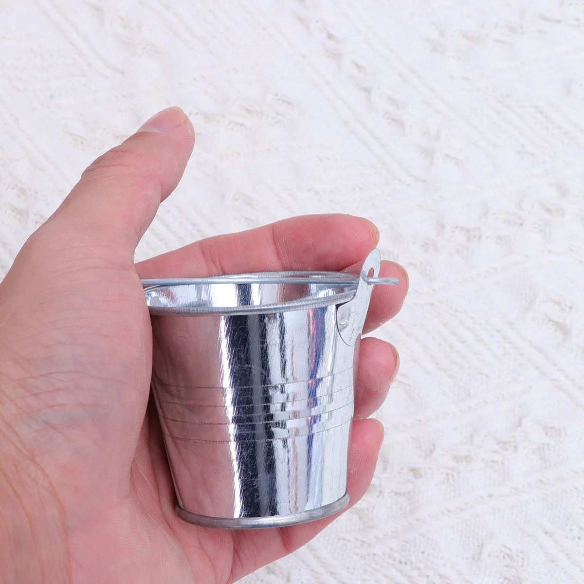 24pcs Mini Metal Bucket Flower Pots Home Decor Small Iron Balcony Desktop Tinplate Buckets Handle Design