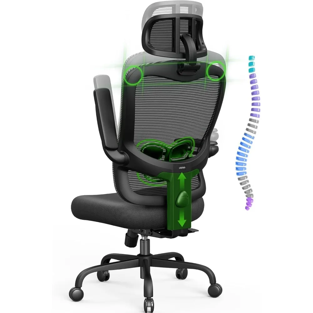 

Ergonomic Office Chair Big and Tall - 350LBS Capacity, 6'5" Tall Max, Computer Desk Chairs Over 10 Hours Comfortable,