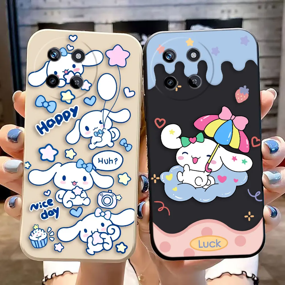 Kawaii Cinnamoroll Cover Phone Case For OPPO Realme 11 10 9 9I 8 8I 7 7I 6 PRO PLUS 4G 5G Colour Silicone Case Funda Coque Shell