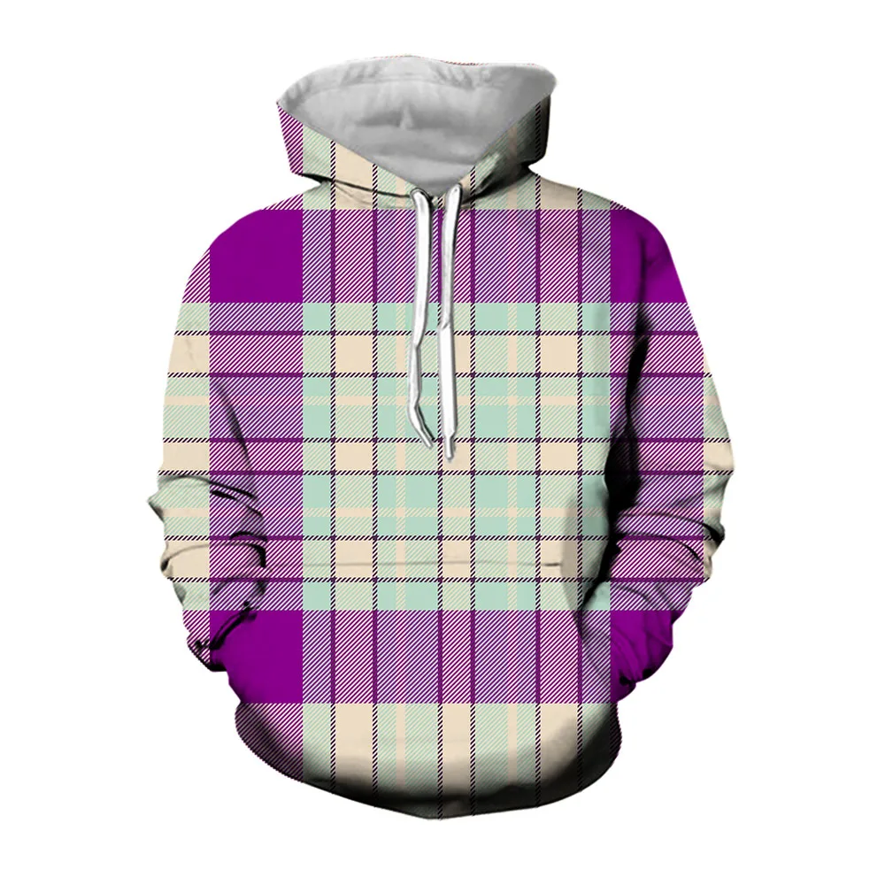 

Jumeast New 3D Printing Colorful Aesthetic Plaid Mens Hoodies Oversized Fashion Streetwear Hoodie Men Clothes Comfortable Coat