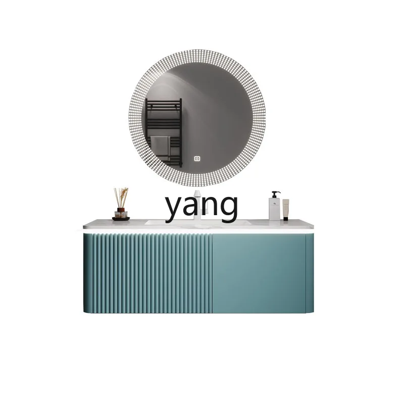 

LH rock slab seamless ceramic skin feeling integrated basin bathroom cabinet combined toilet hand wash station