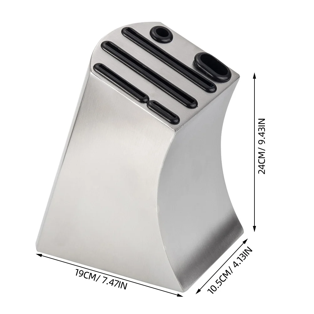 

Stainless Steel Kitchen Knife Rack Creative Holder Organizer Storage Block Heavy Stable Non-Slip Base Stainless Steel Holder