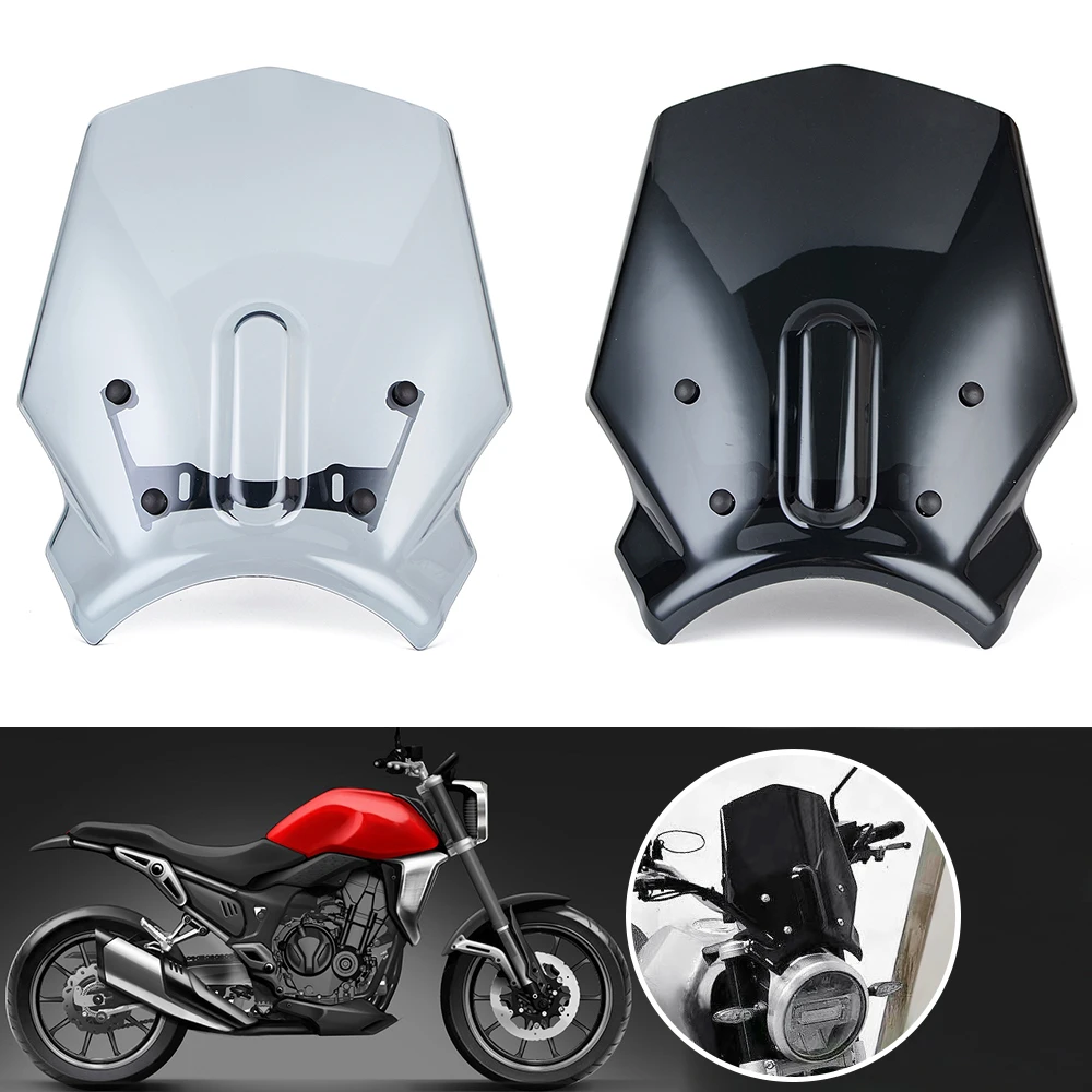 

Motorcycle Windshield Windscreen Wind Deflector Viser with Bracket For Colove 500F ZF500F