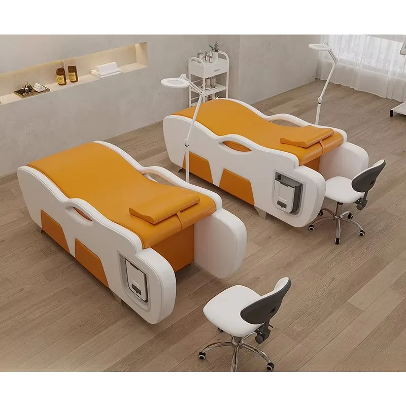 M Beauty Salon Special Massage Bed Head Treatment Luxury Multi-functional Nordic Lifting Pattern Embroidery Bed