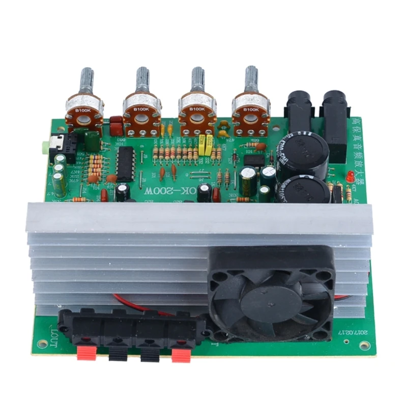 OK200W 2 Saluran 4-8Ohm Papan Modul Amplifier Grup Ganda AC18-26V 2 Saluran