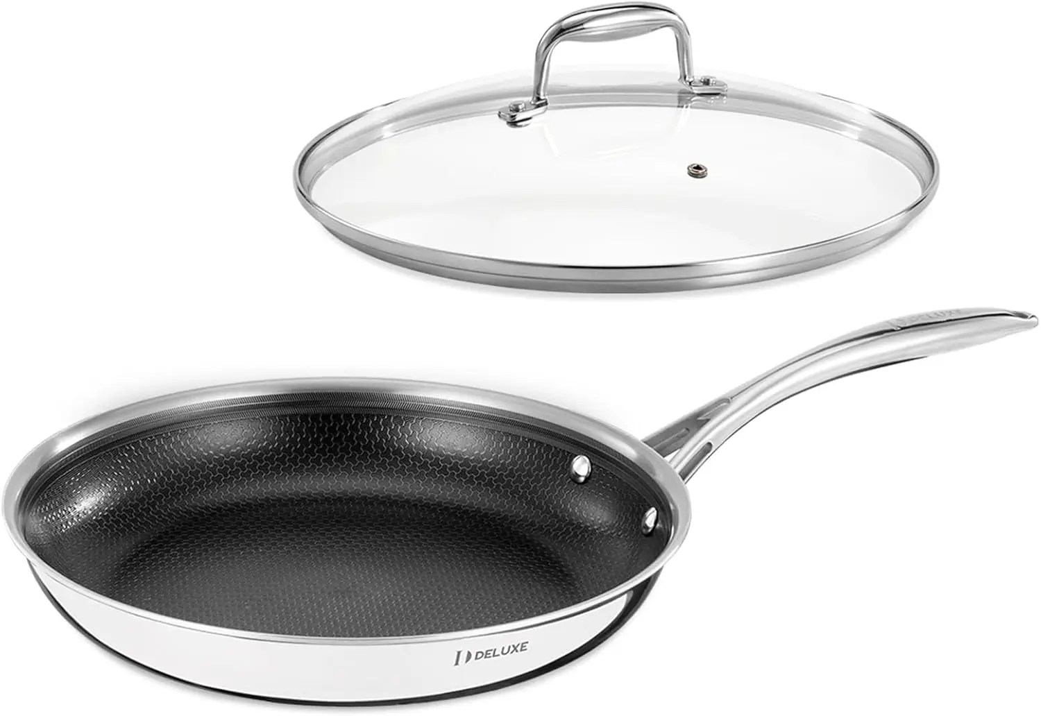 

12-Inch Ceramic Nonstick Fry Pan with Glass Lid, Stay-Cool Handles, Dishwasher & Oven Safe, PFOA Free for All Cooktops