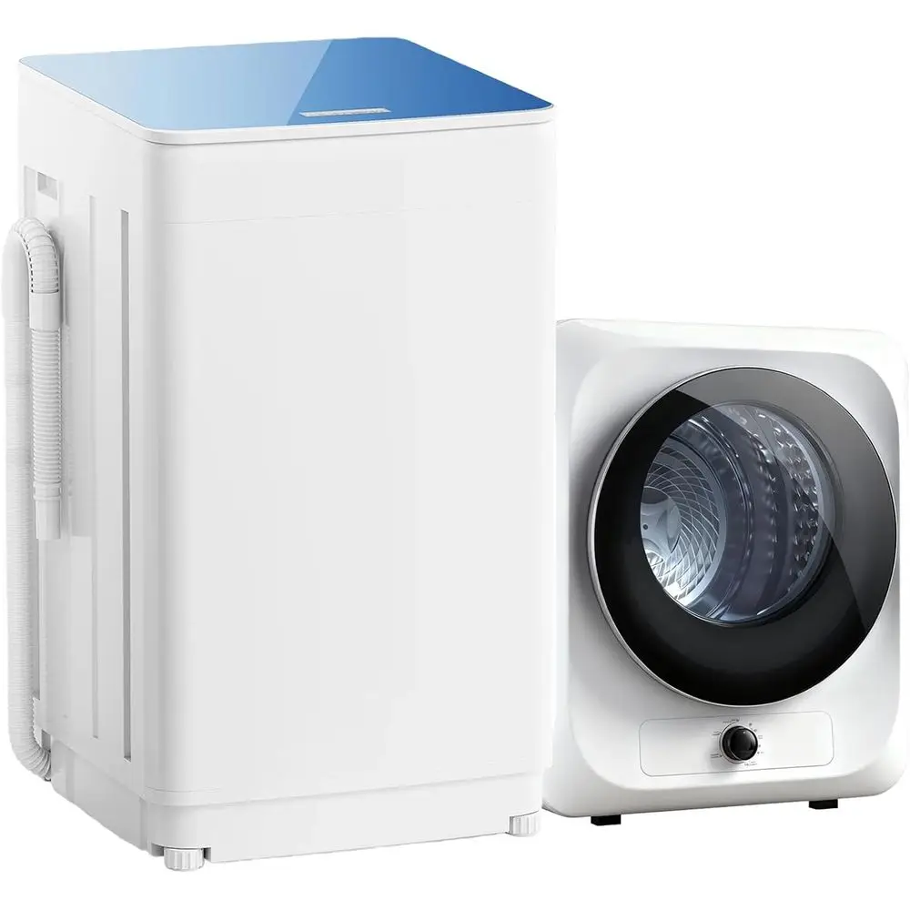 Portable Washer and Dryer Combo Set, 18 lbs Fully Automatic Washing Machine, 1.5CuFt Portable Dryers, Compact Washer and Dryer f
