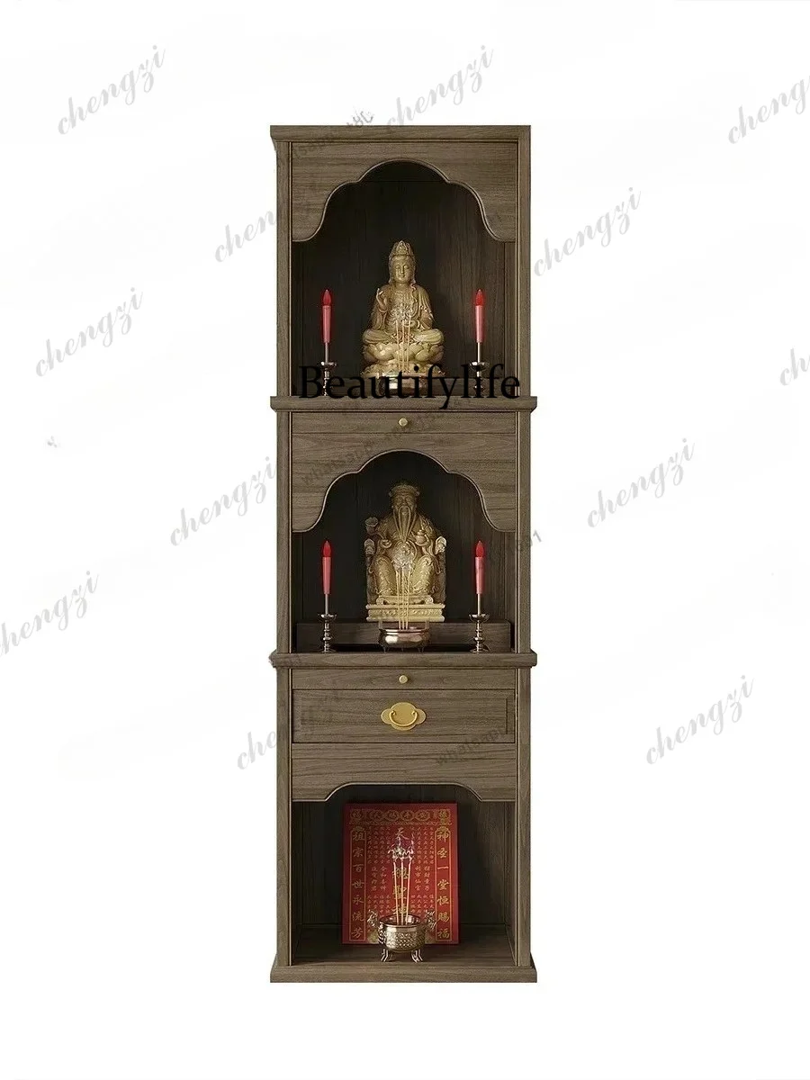 S173  Buddha Cabinet Solid Wood Three-Layer Buddha Shrine Shrine Buddha Home Prayer Altar Table