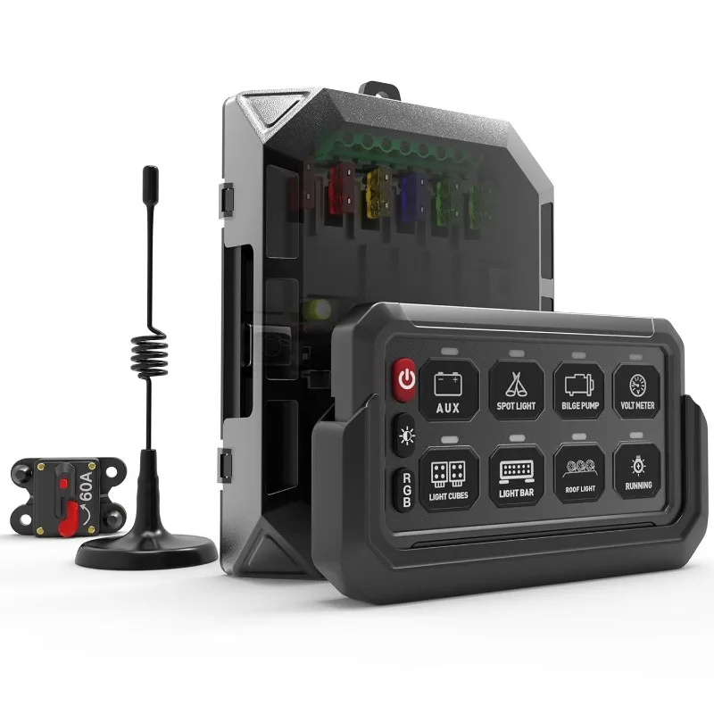 For 8-Key Wireless, Eight-Way Touch Switch Panel for RV Yacht Conversion