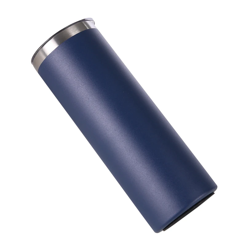 Stainless Steel Skinny Tumbler with Lid, 600 ML 20 OZ Vacuum Insulated Travel Mug for Cold Hot Drinks