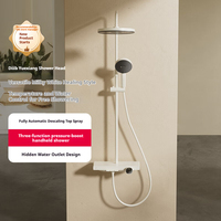 DIIIB Shower System Set Storage Station Bathroom Shower Faucet Set Three Functions Boost Key Type Split Control Hotel Apartment
