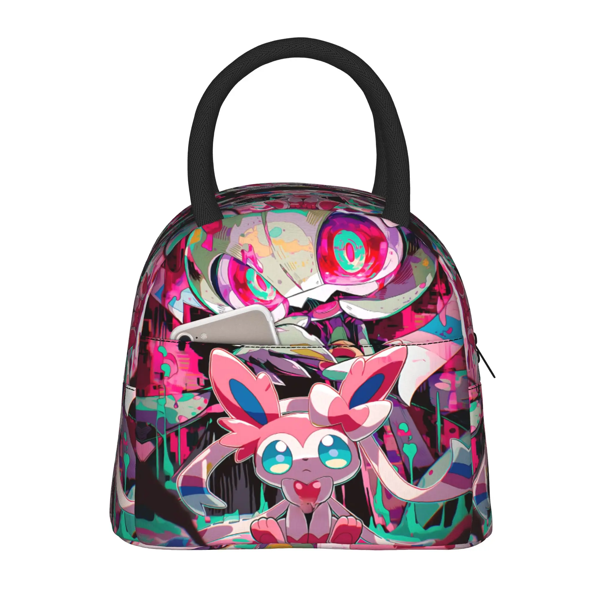 Pokemon Theme Handbag Insulated Lunch Bag Meal Pack Rice Bag  bolsa Student Bento Lunch Handbag Insulation