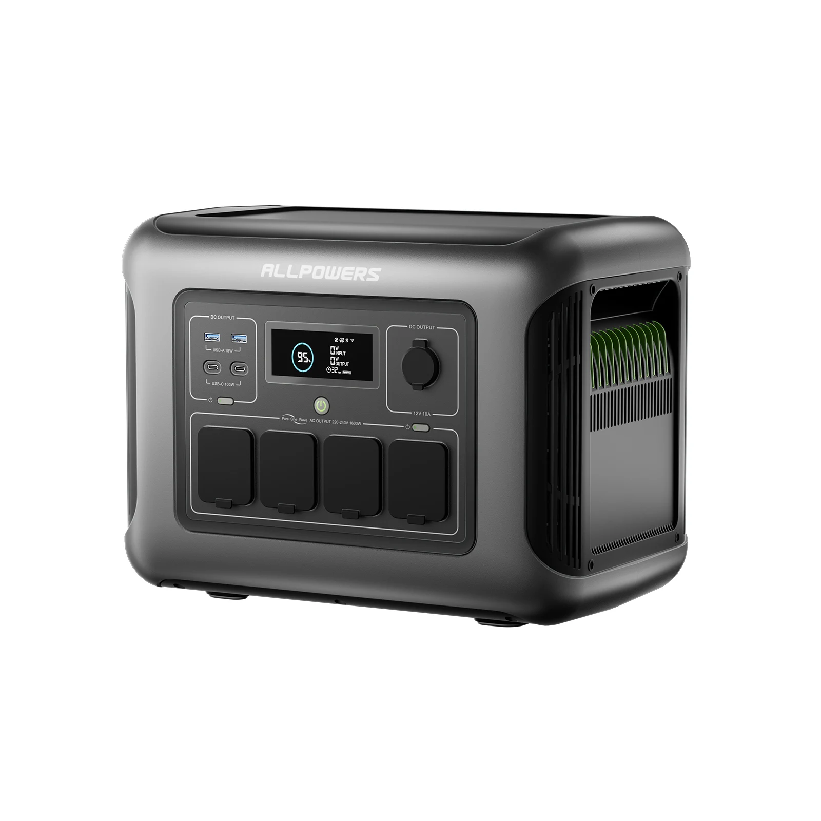 ALLPOWERS R1500 LITE Tragbare Powerstation LiFePO4-Batterie 1056Wh 1600W (3200W Spitzenleistung) AC-Ausgang Solar-Generator für Outdoor-Camping und Wohnmobile