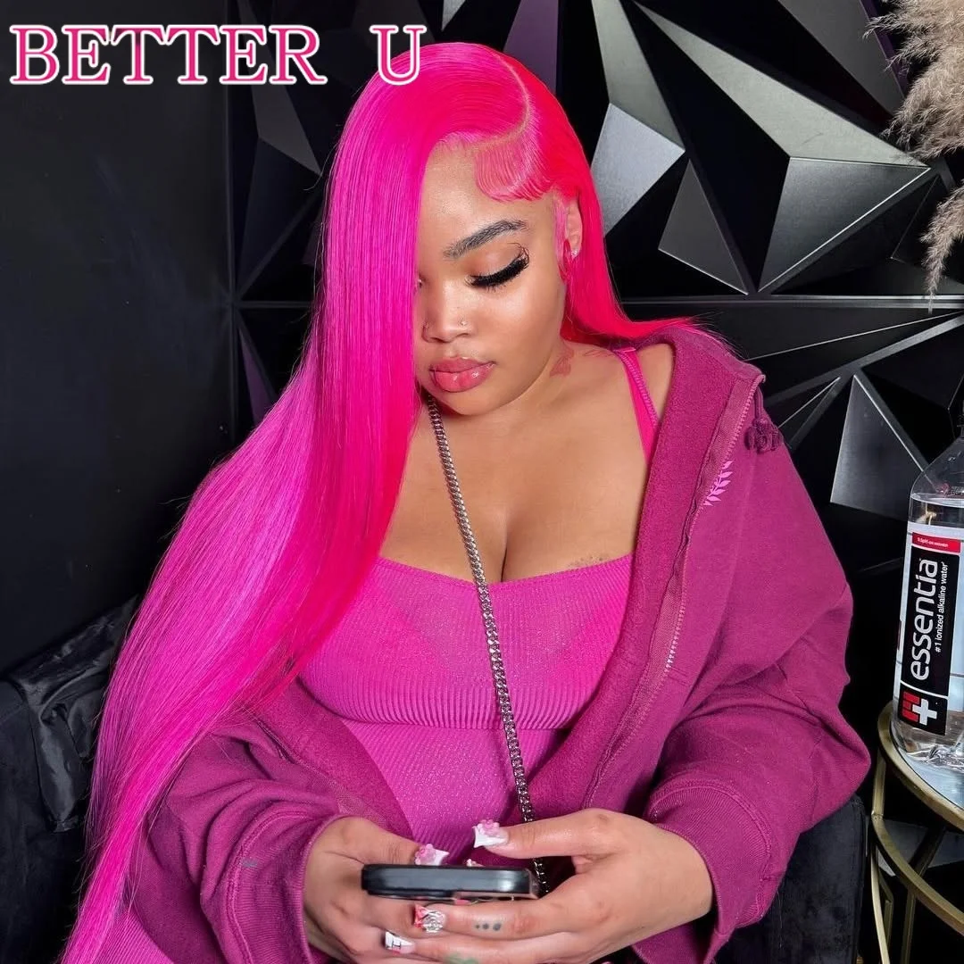 ارتفع الوردي الملونة 13x6 HD الدانتيل الجبهة الباروكات شعر الإنسان مستقيم البرازيلي Preplucked 13x4 الدانتيل الشفاف الجبهة خصلات الشعر المستعار الإنسان #2