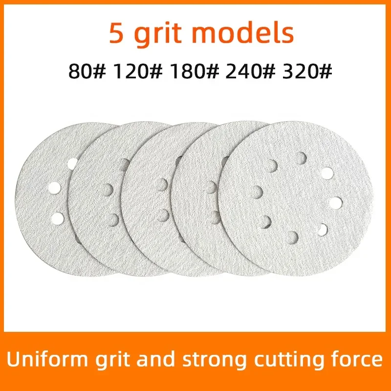 5 Inch 8-hole Dry Automotive Sanding Paper P80~p320 Car Sandpaper For Grinder Putty Polishing Self-adhesive Grinding Discs 125