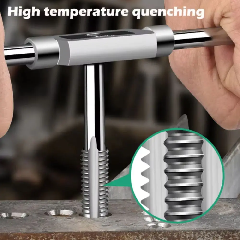 

High Speed Steel Ratchet Tap Wrench M3-M12 Metric Thread Adjustable Screw Taps Metric Tap Wrench Set T-Handle Holder