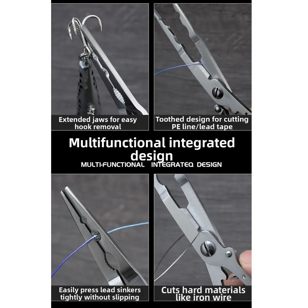 3CR13 Steel Fishing Pliers Multi-Color 5.5x20.3cm Size Fish Gripper Corrosion Resistant Straight-tip Jaw Fishing Lure Pliers