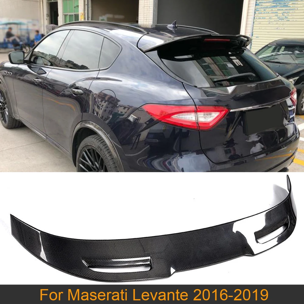 Carbon Fiber Car Rear Roof Spoiler Wing For Maserati Levante 2016 2017 2018 Car Rear Window Roof Lip Wing Spoiler