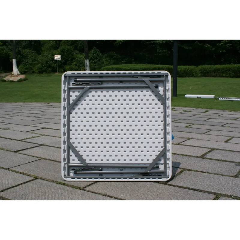 Plastic folding table, dining table for four, picnic table, mahjong table, square table 87cm long, blow molded table top