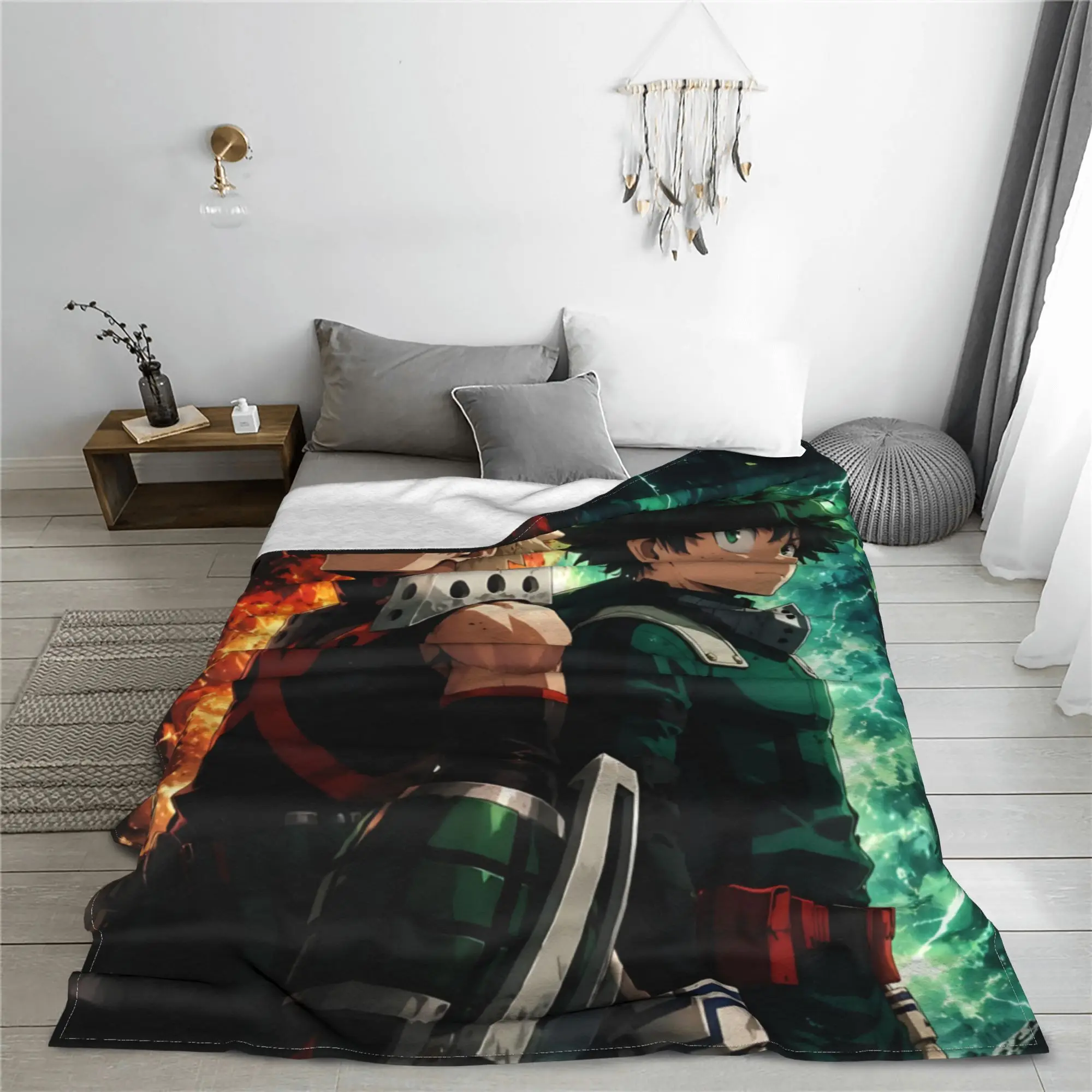 1PC Home Izuku Midoriya  Blanket Throw Super Cosy Plush Living Room Sofa