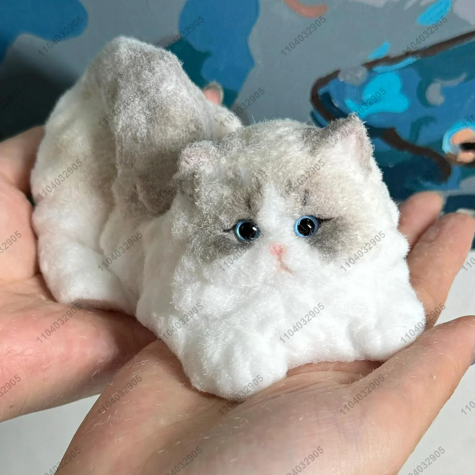 Longhair Cat Kitty Taba Squishy Silicone Persian Cat Handmade Kitten Squeeze Toy Mochi Toy Hand Relax Stress Release Gift Toy