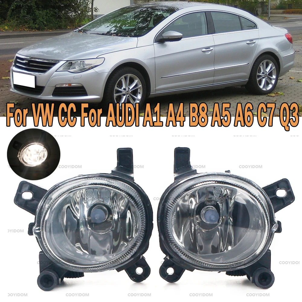 Front Fog Lamp Driving Light For AUDI A1 A4 B8 A5 A6 C7 For VW CC 2009-2012 8T0941699 8T0941700 Fog Lamp Assembly For Car