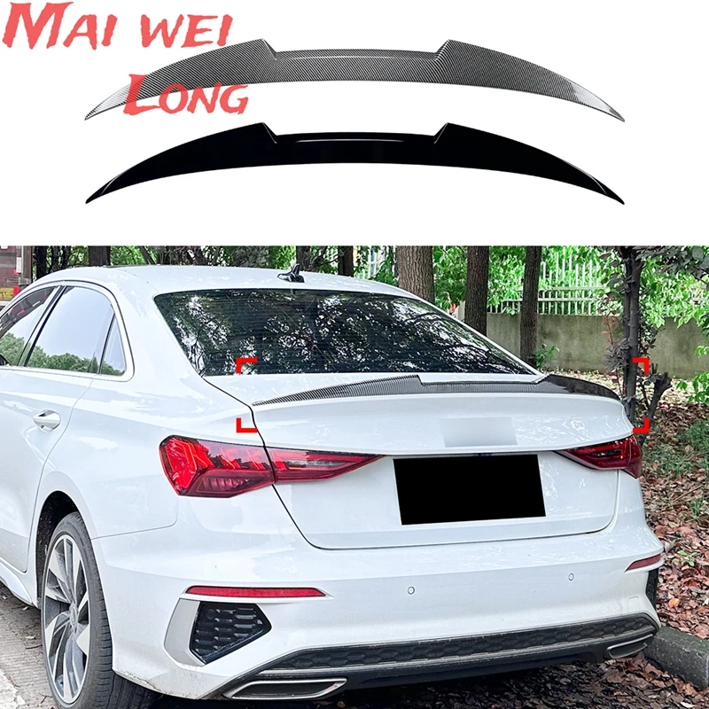 For Audi A3 S3 RS3 8Y 5Door Sportback 2021-2024 Maxton Style Car Rear Roof Spoiler Splitter Rear Trunk Lip Cap Car Accessories