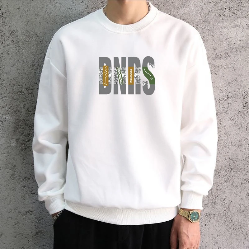 

Autumn Men Graphic Sweatshirts Hoodied Letters Printed Long Sleeve T-shirt Cotton Hiphop Oversized Tees Sports Top Men Clothing