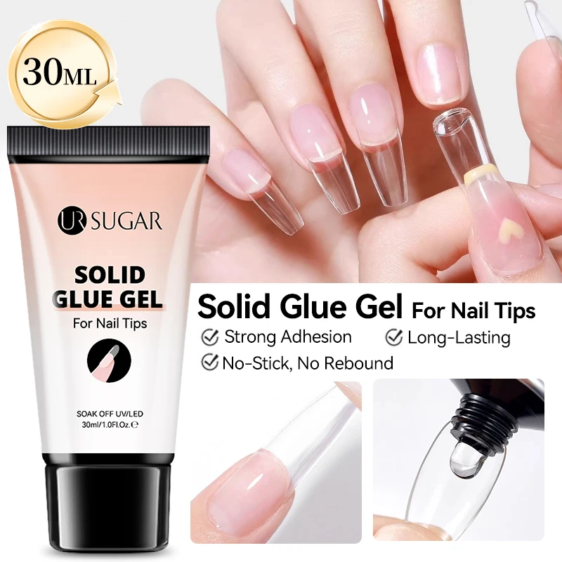 UR SUGAR 2pcs/set Solid Glue Gel 30ml And 55ml Nail Debonder Set Soak Off UV Gel For False Nail Tips Remover Nail Art Tool