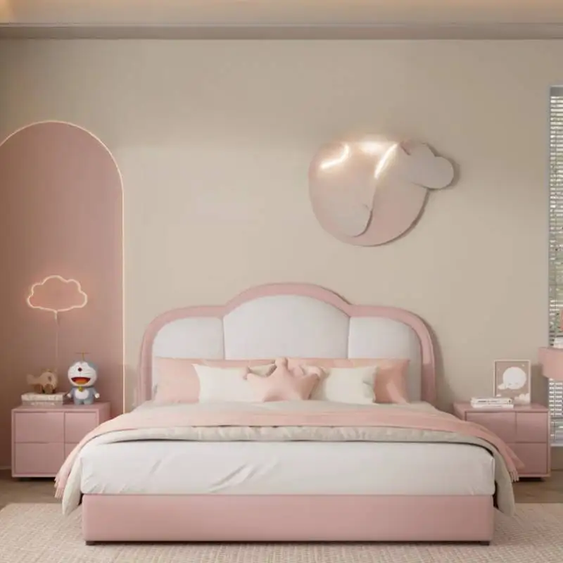 سرير أطفال بسيط فاخر قابل للتوسيع أوروبا عادي مخصص للفتيات سرير أطفال تصميم حديث مفرد Lettino Per Bambini أثاث منزلي #1